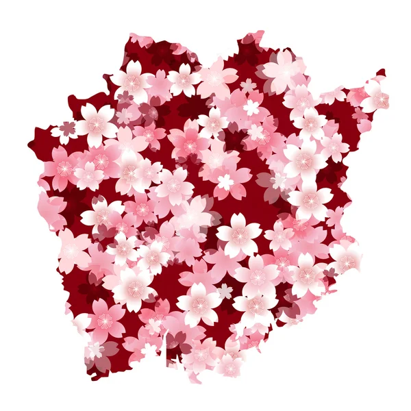 Okayama flores de cerezo de primavera — Vector de stock